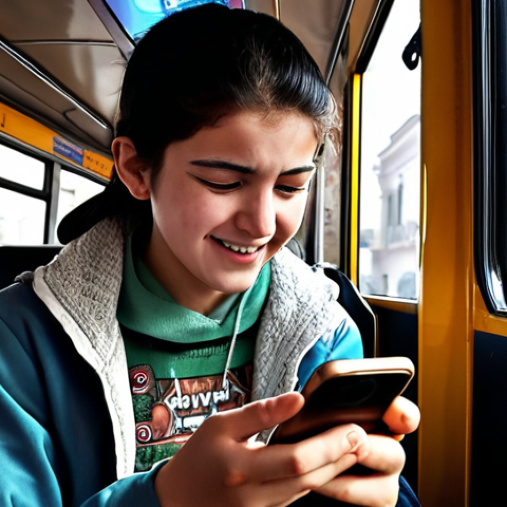 **Prompt:** A young person, joyful and focused, playing Cyphers on a smartphone while sitting on a typical Turkish public bus or in a modern, cozy cafe in Turkey. The phone screen clearly displays dynamic Cyphers gameplay, showcasing characters and abilities in action, with a faint glow suggesting intense engagement. The scene should convey the dream of seamless, on-the-go MOBA gaming.